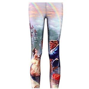 Beauty and the beast lotus leggings kids large Disney beauty and the beast